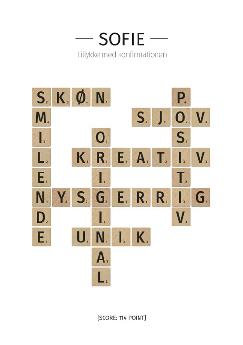 Scrabble-plakat med egne - Plakat den moderne indretning