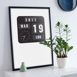 Moderne flip-clock plakat
