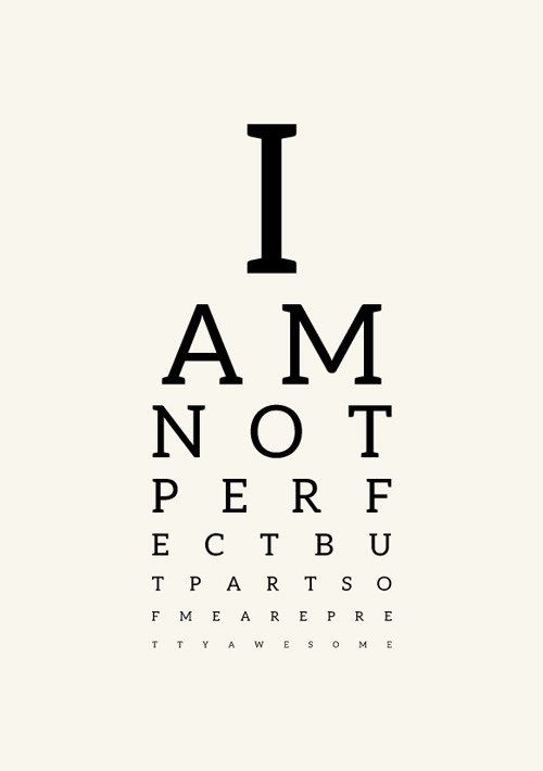 Synstavle med citat - I am not perfect